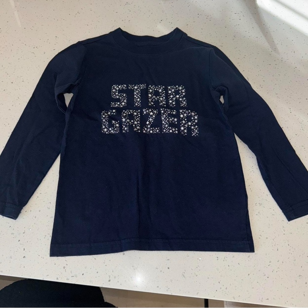 Cat & Jack Navy Star Gazer Long Sleeve Tee